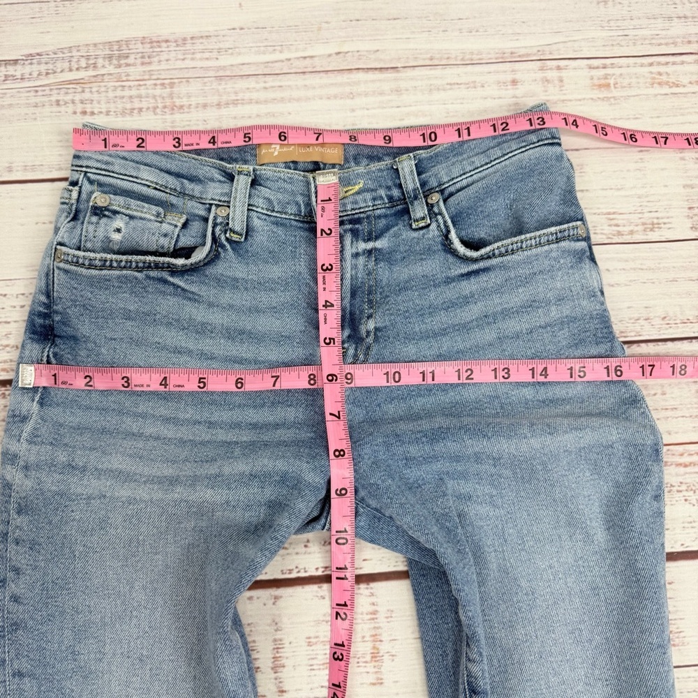 7 for All Mankind Size 25 Luxe Vintage Josefina Slimmed Down Boyfriend Jeans - Picture 7 of 13